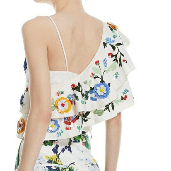 Saba Embellished One-Shoulder Ruffle Top - Picture 6 of 10